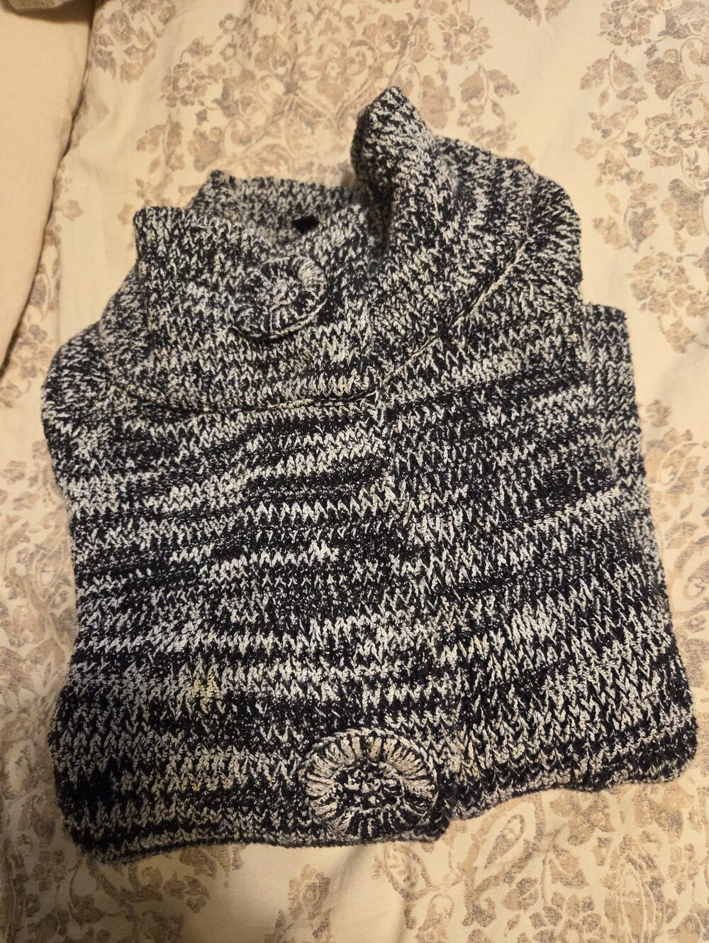 Rafaella Cozy Marled Black and White Women's Sweater Large Excellent
